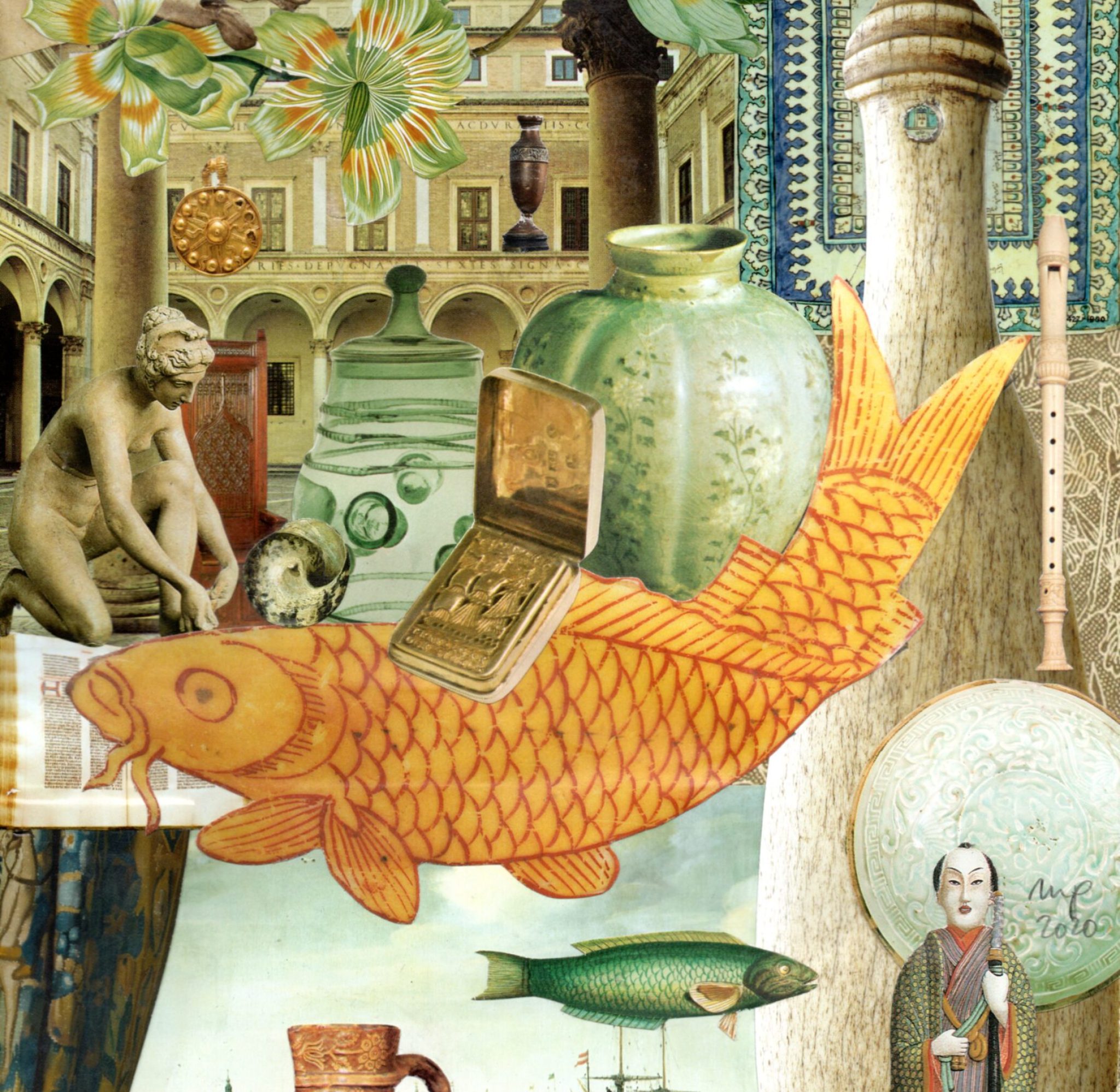 Wunderkammer-Collage_#12_Der-gelbe-Fisch_20_11_09_A4_21cmx29,5cm